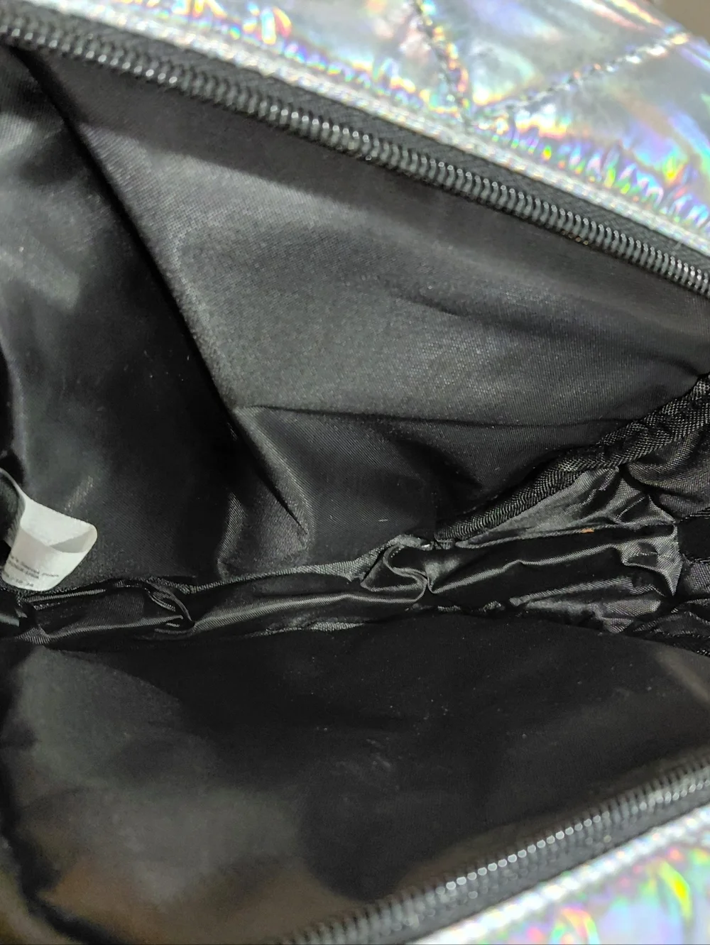 PINK Victoria's Secret Holographic Quilted Mini Backpack - Iridescent
